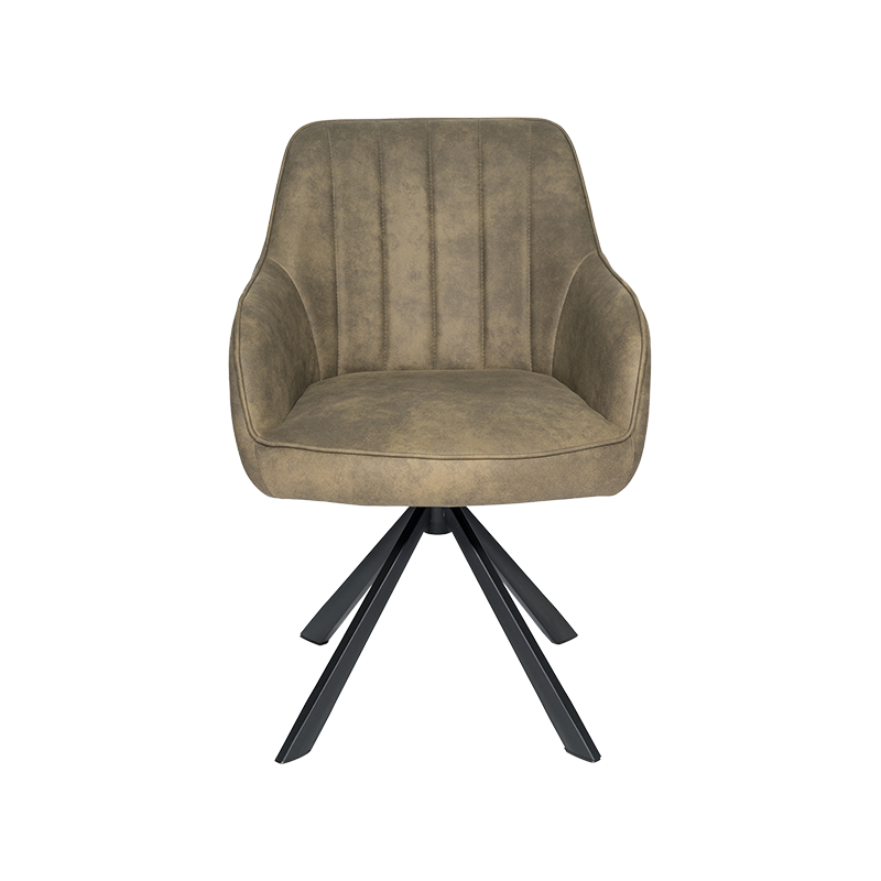 360 ° Swivel Function Classic Suede Fabric Dining Chair