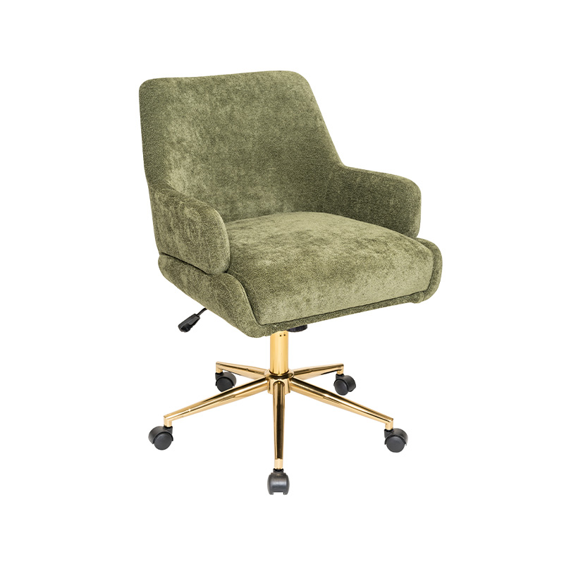 Moderne stoff svingbar stol med gylden base for hjem/kontor